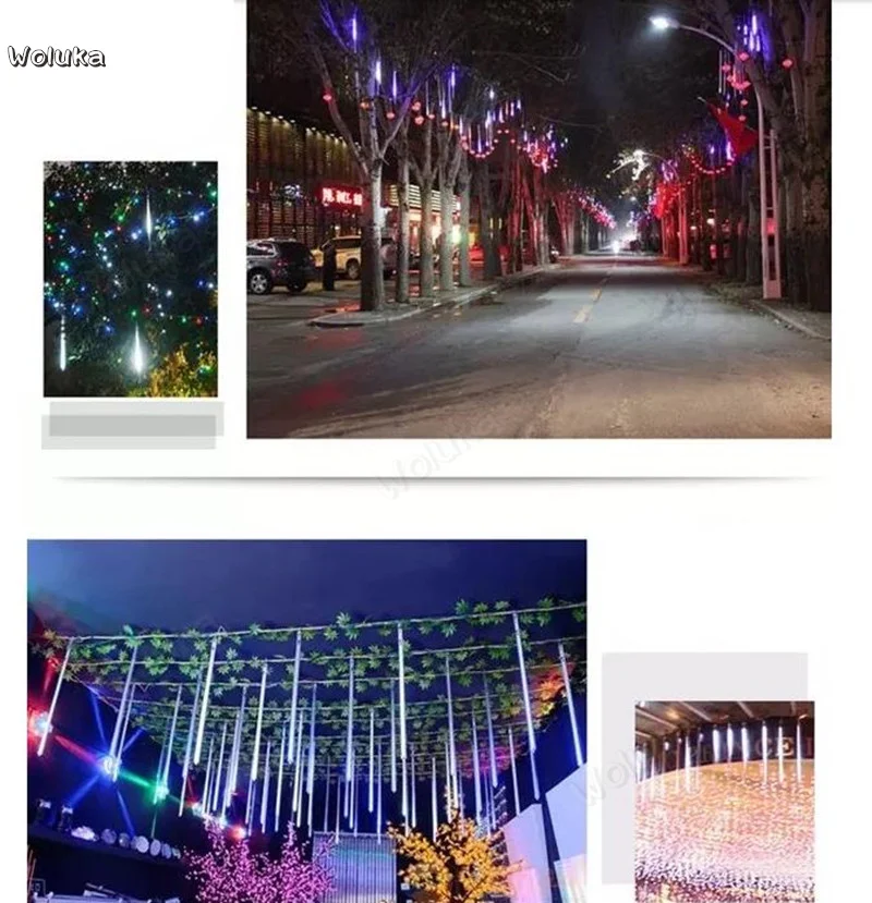 LED Метеоритный душ набор один фонарь дерево Освещение декоративные уличные