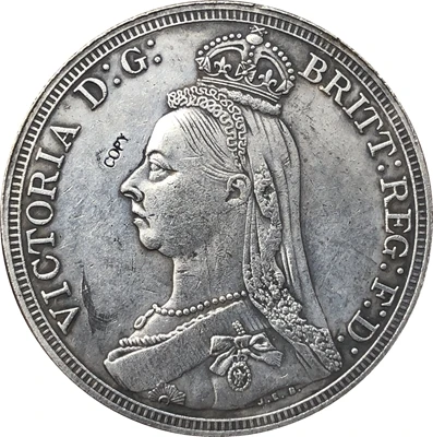 UK 1892 1 Crown - Victoria 2nd portrait copy coins | Дом и сад