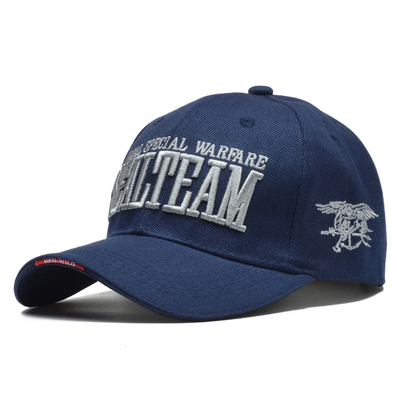 Тактическая Кепка с объемной вышивкой Sealteam с надписью Snapback, кепка Casquette Homme, хлопковая кепка с узором - Цвет: dark blue