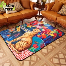 Медленное дерево европейские хорьки бархатный ковер и ковер для Livingrooom натуральный латексный напольный коврик Домашний нескользящий моющийся прикроватный коврик