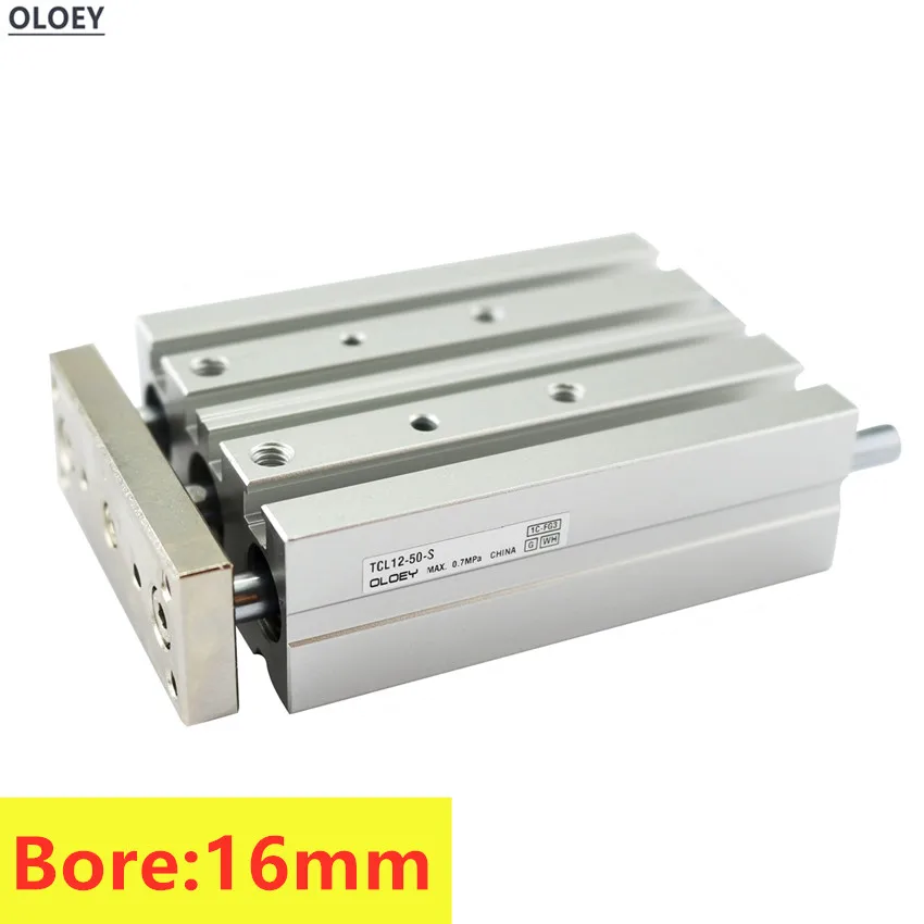 

TCL16x10S/TCM Bore:16mm Stroke:10 20 25 30 40 50 70 75 80 Tri-rod Cylinder TCL TCM Series Double-rod guide unit AirTac Type