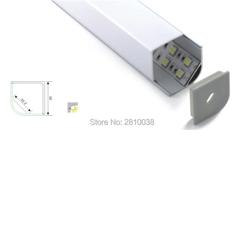 

500 X 2M Sets/Lot V shape led aluminium profile housing anodized silver right angled profile led aluminum for cabinet led light