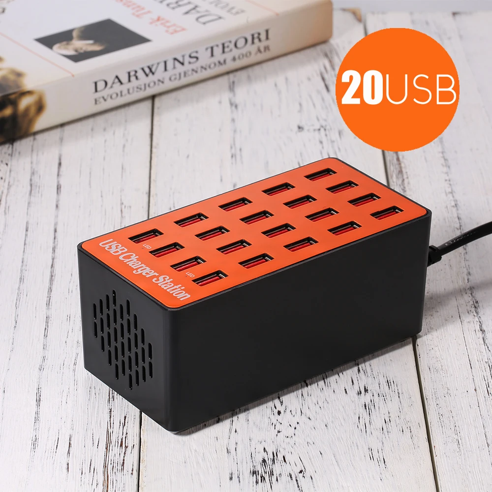 90W 20 Port USB Charging Station Power Adapter Wall Travel