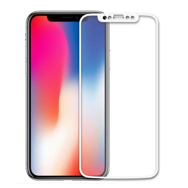 4D закаленное стекло для iPhone X 8 7 Plus полное покрытие Apple iPhoneX 6 plus iX чехол с защитной