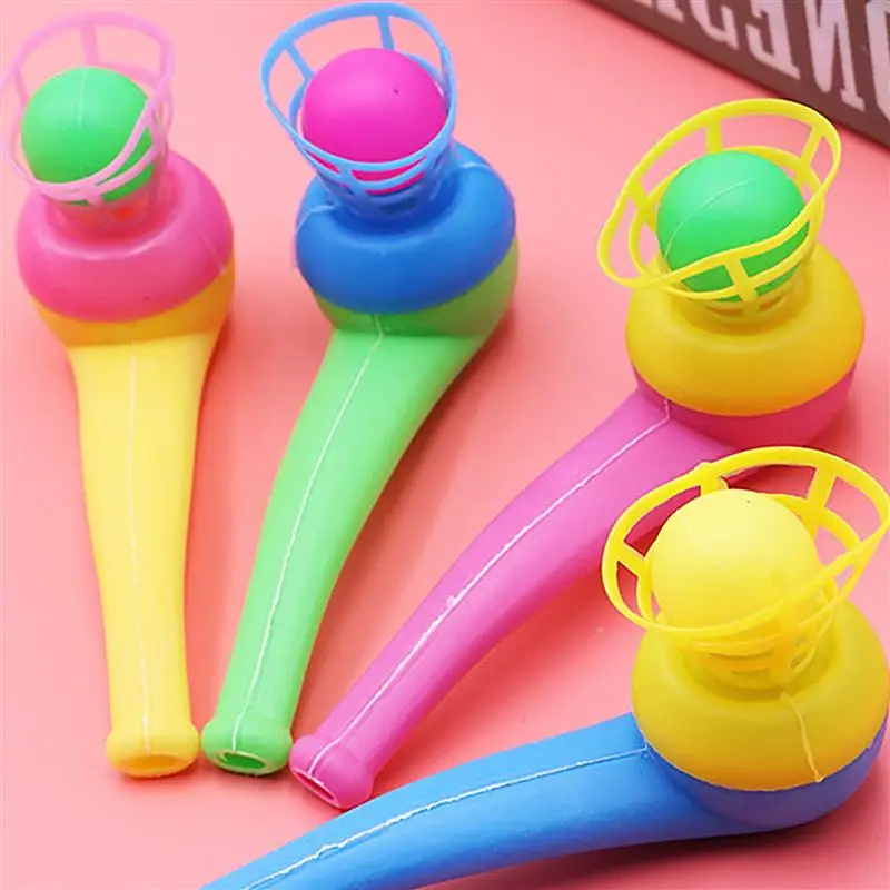 FunPa 12PCS Pipe Ball Party Gifts Colorful Magic Blowing Pipe Floating Ball Children Toys Party Favors Birthday Present for Kids