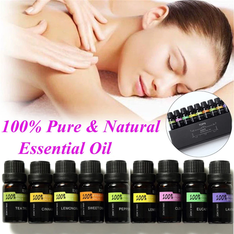 9Pcs 100 Pure & Natural Plant Essential Oils Aromatherapy Therapeutic