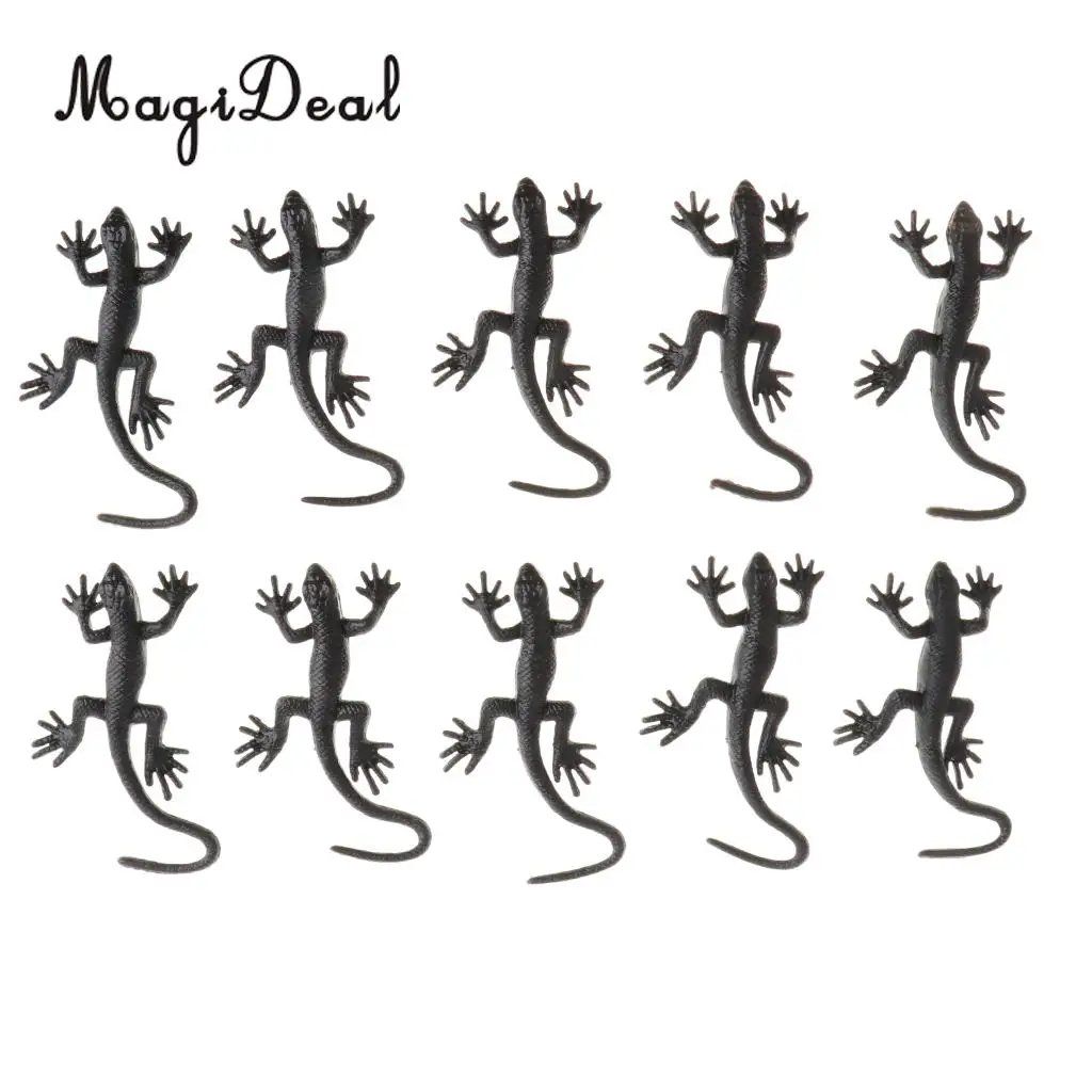 10 Pieces Lifelike Lizard Model Figure Halloween Party Decor Joke Prop Play Animal Toys Children Kids Friends Gag Gift 5x3cm