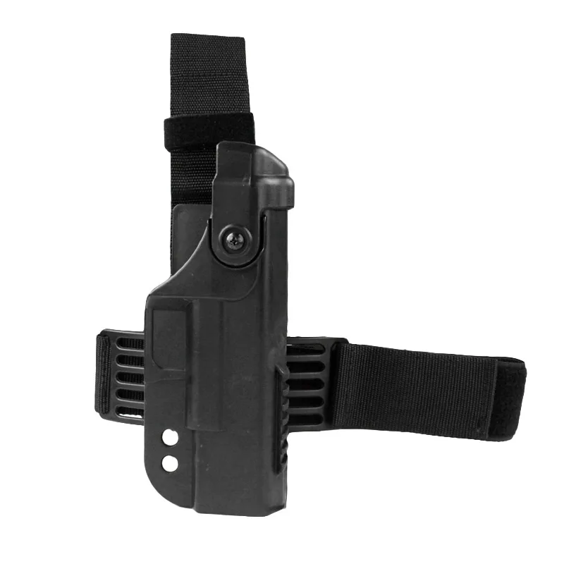 Image result for Pistolera táctica para pistola con cierre de muslo de pierna derecha para Glock 17 18 19 22