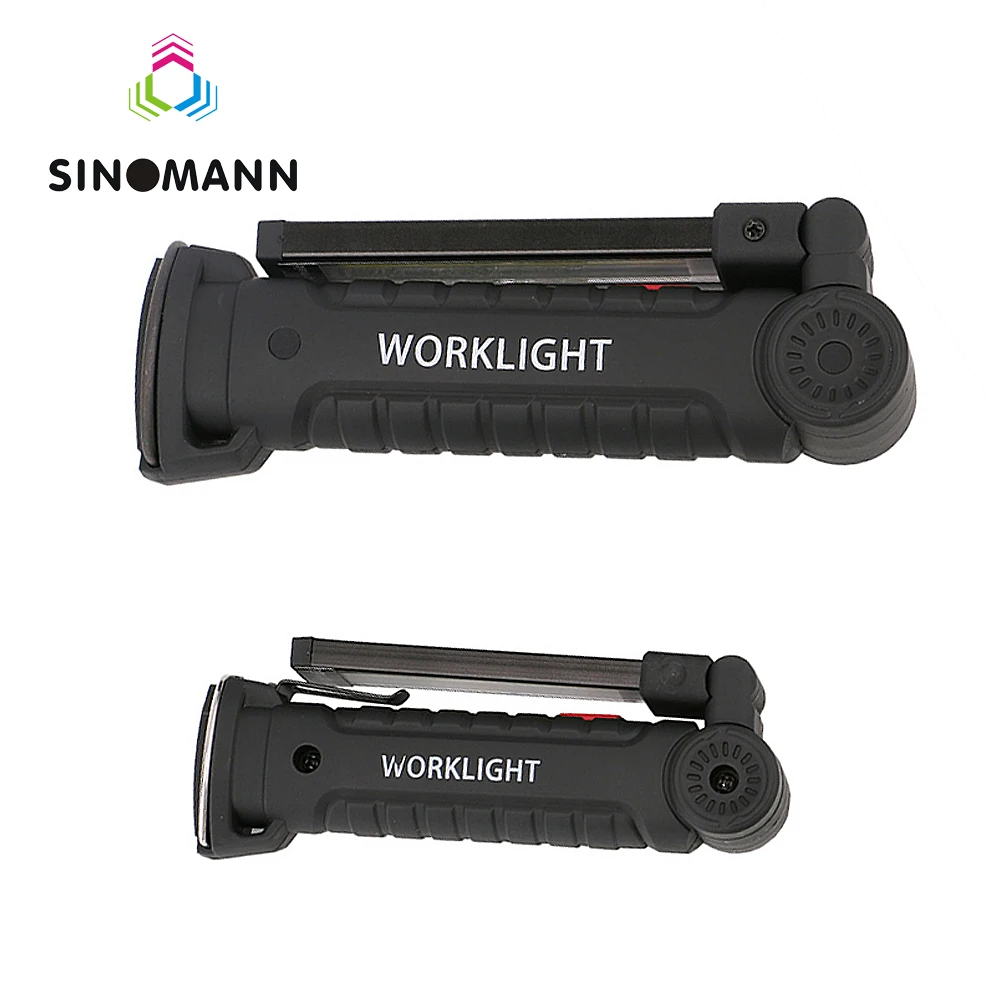 

COB LED Multifunction Working Inspection Light Portable Maintenance Flashlight Hand Torch Lamp With Magnet Hook Built-in Battery