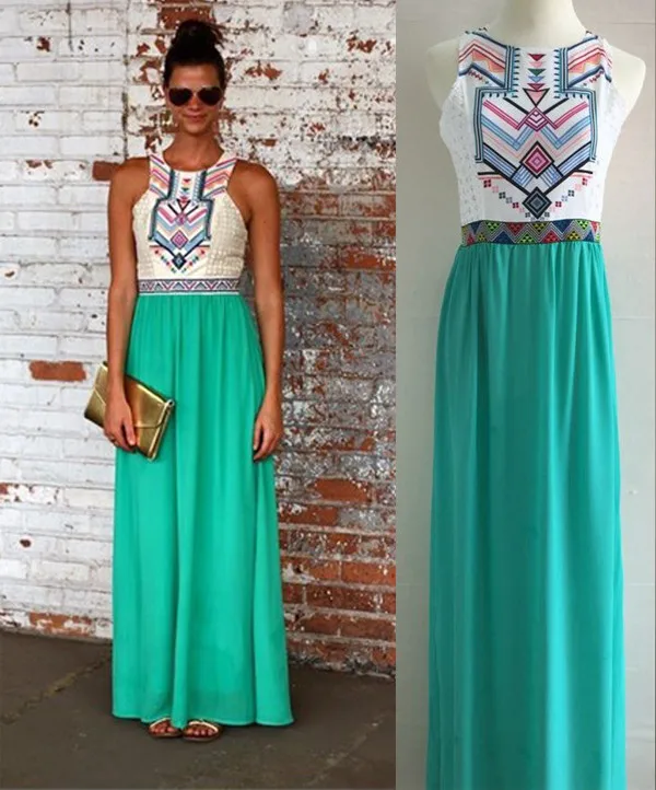 vestidos de fiesta women summer boho dress elegant evening party bohemian printed maxi dresses 2015 robes femmes plus size