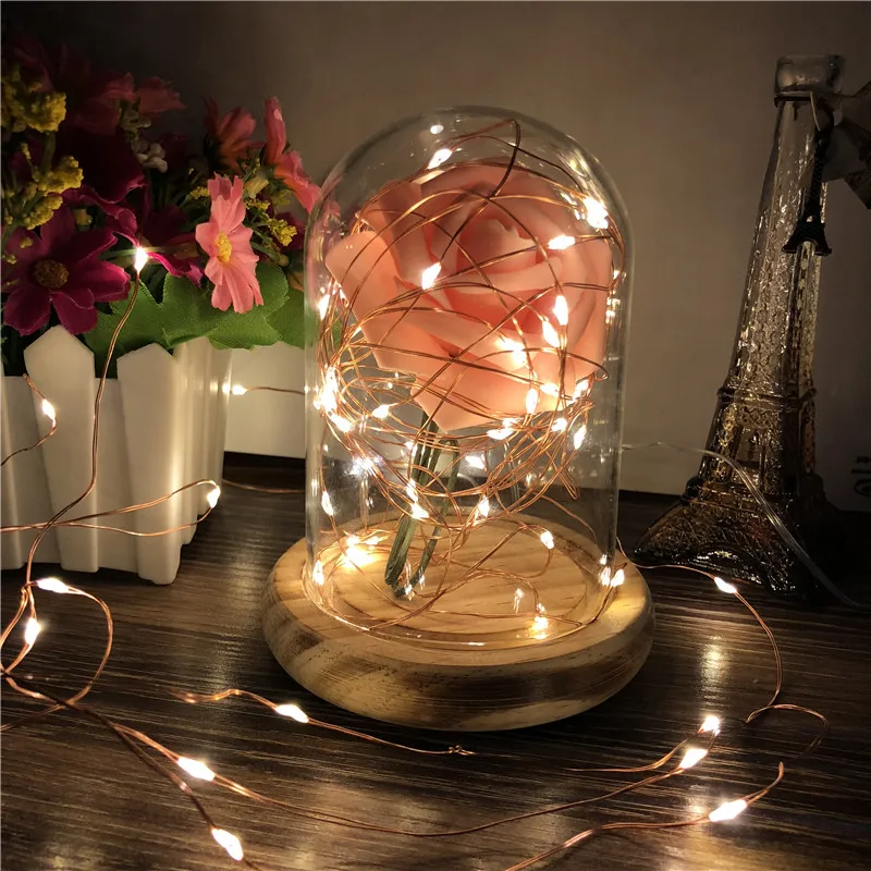 New 2M 5M 10M Copper Silver Wire LED String lights Waterproof Holiday lighting For Fairy Christmas Tree Wedding Party Decoration