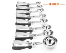 Kitchen Tableware Tools Gadgets stainless steel Rubber handle ice cream scoop scoops stacks free shipping