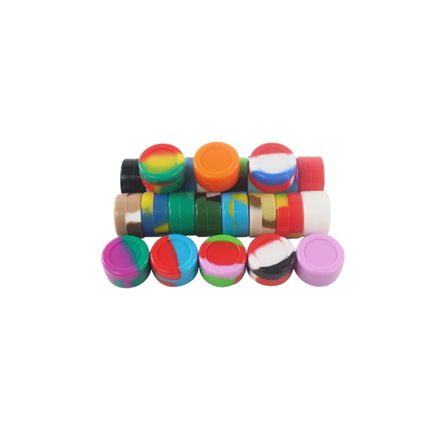 

100pcs\lot 5ml wax silicone container dab cigarette cream silicone jar travel friendly cigarette and hooka accessory mix colors