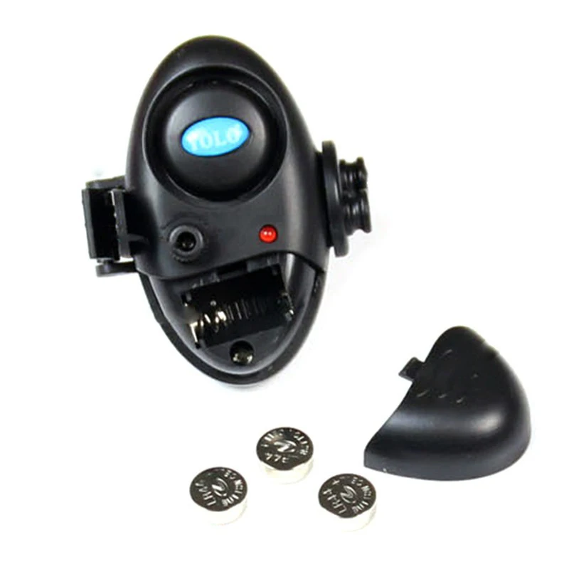 

LED Light Fish Bite Sound Alarm Bell Electronic Clip On Fishing Rod Black Tackle Second Generation free shipping