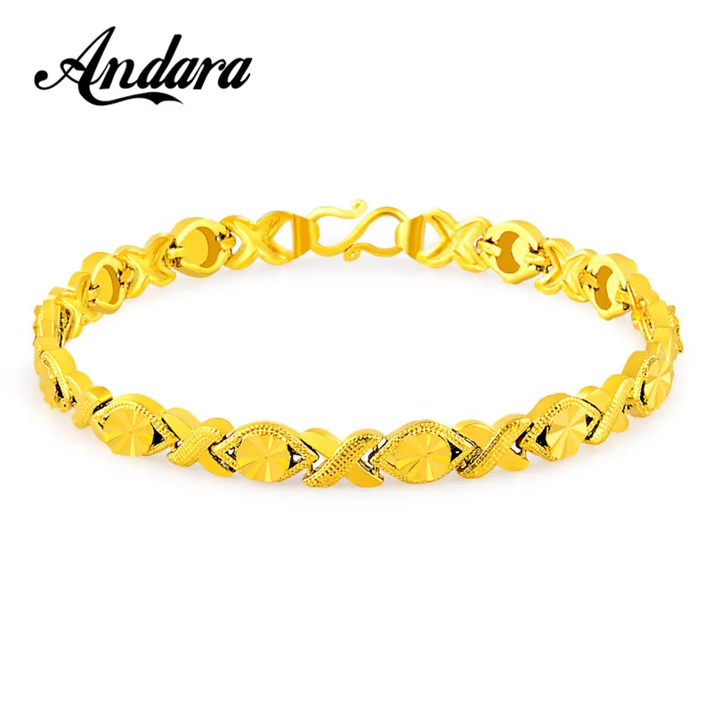 

HOT Bracelet & Bangle For Women Retro 6mm 19cm Gold Chain Bracelet Jewelry Gift For Female
