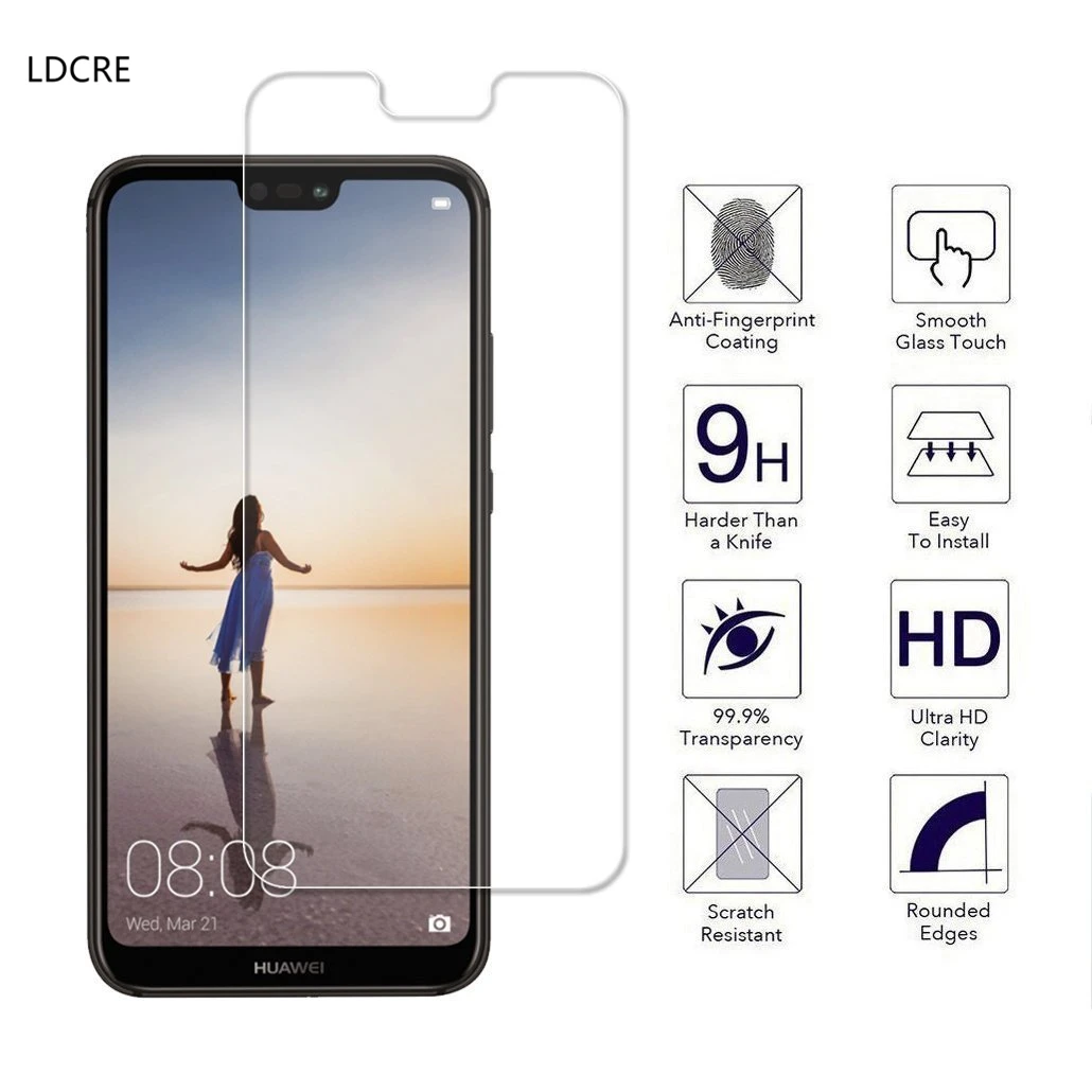 2Pcs Huawei P20 Lite Screen Protector 2.5D 0.26mm 9H Premium Tempered
