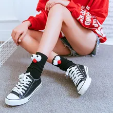 Новинка; сезон осень-зима; носки с объемными большими глазами; повседневные носки для девочек; милые носки с 3D-принтом в японском стиле; подходят EUR35-39