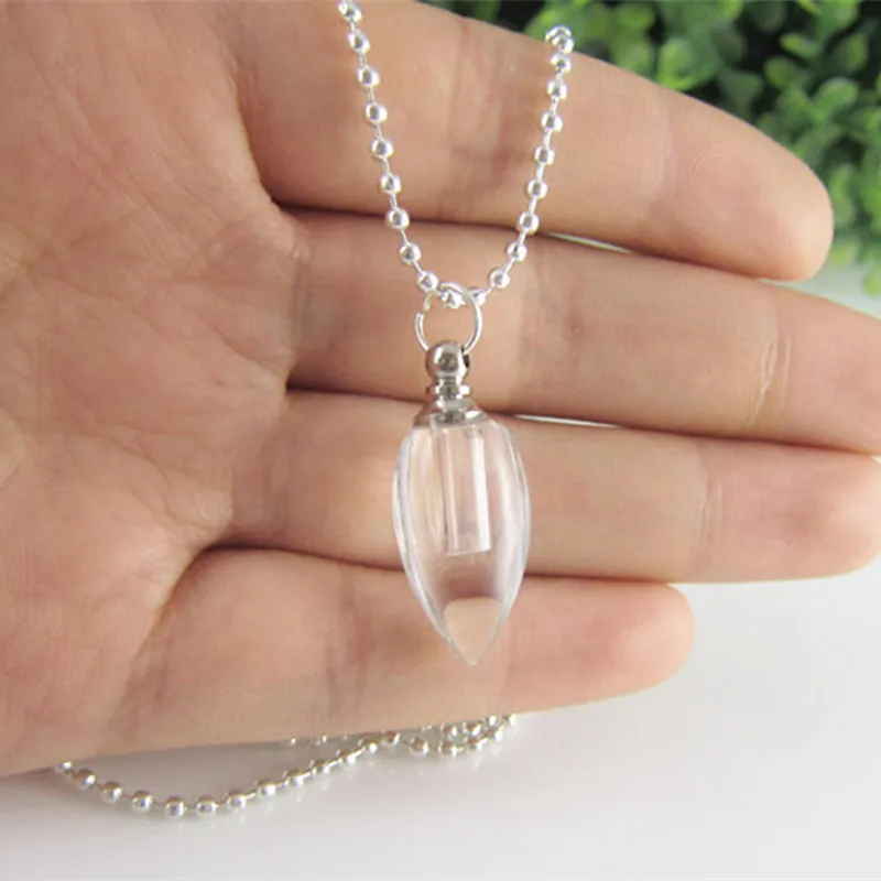 

0.2ml Mini Glass Bottle Pendant Necklace Perfume, essential oil Keep Heart Small Bottle Necklaces For Women Collares 19181