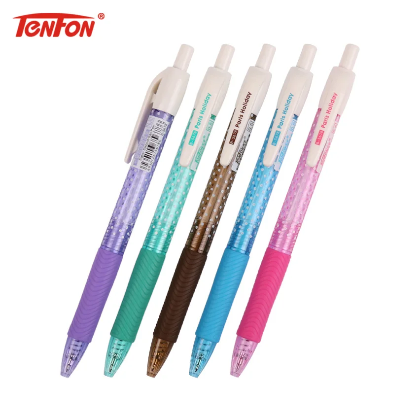 

TENFON 1PC Candy Color Polka Dot Ballpoint Pen Kawaii Pen Office Supplies Student Learning Gift B-5678
