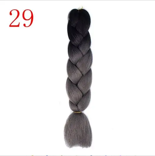 LISI волосы, Омбре, цвет, вязанные крючком волосы для наращивания, огромные косички, 24 дюйма, 100 г, синтетические косички волос, высокотемпературное волокно - Цвет: P1B/613