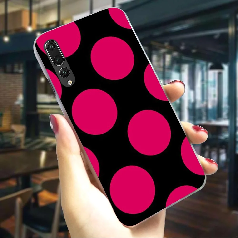 

Plastic Phone Cover for Huawei Mate 10 Lite Polka Dots Feather Case for P9 Lite Mini P Smart Mate 20 Lite Covers P8 P20 Pro