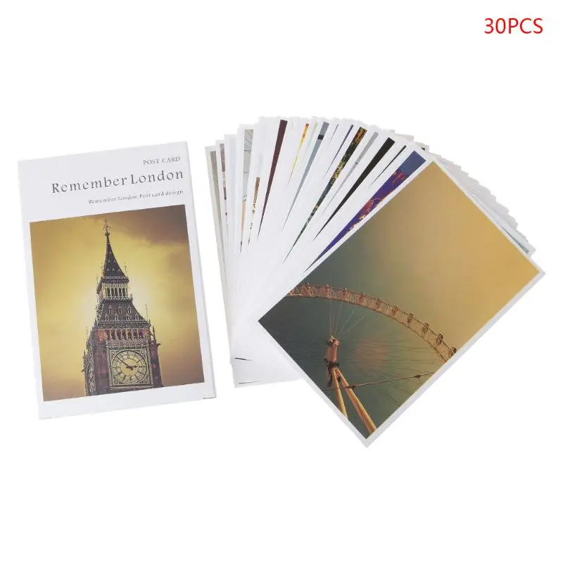 30 листов лондонских картин Ретро винтажная открытка Рождественская подарочная карта поздравительные открытки