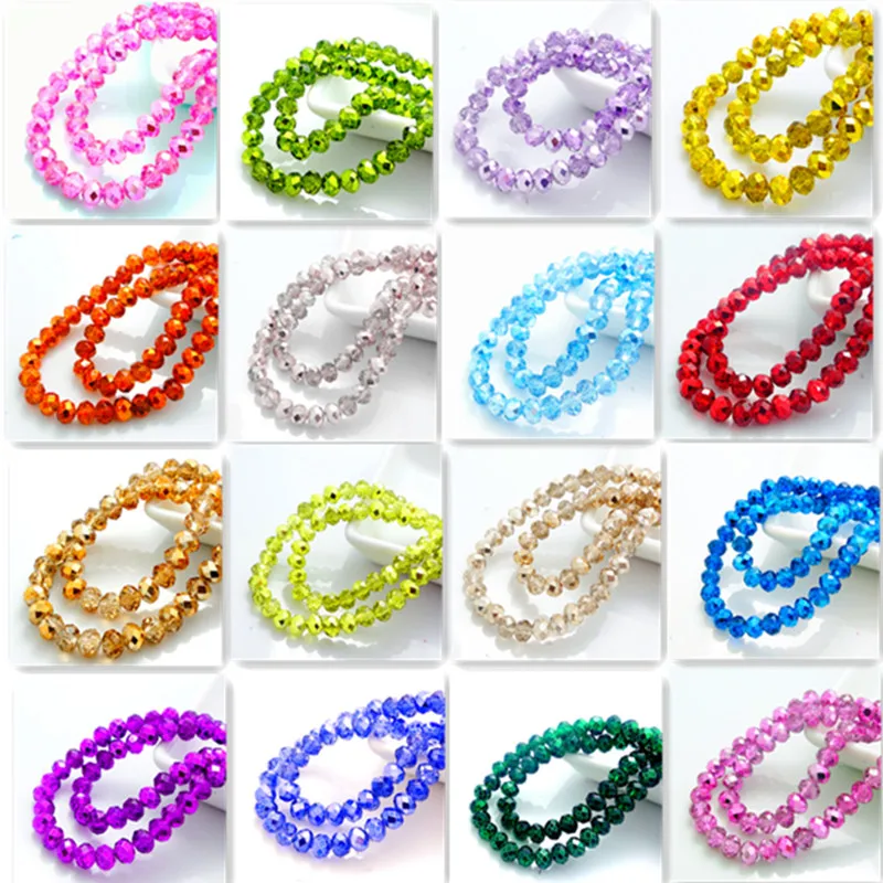 Wholesale Rondelle Crystal Glass Faceted Spacer 4x6mm Beads Loose Jewelry Crafts 