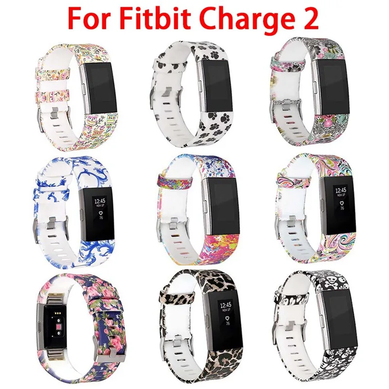 

2018 Replacement Colorful Strap Bracelet Soft Silicone Watch Band Wrist Strap For Fitbit Charge 2 Band Charge 2 Heart Rate Smart