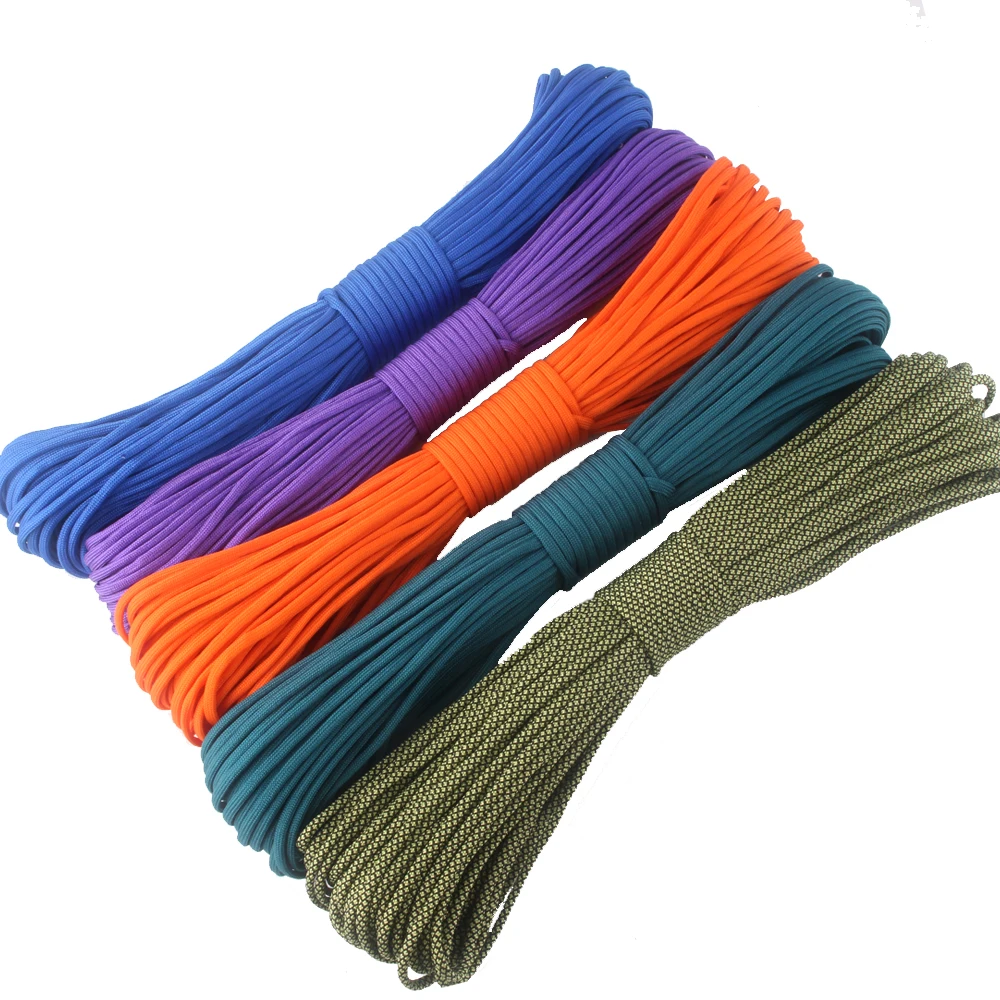 Cuerda Escalada Strand Paracord 550 Parachute Cord Corda Paracorde Campling Outdoor Survival 252 Cores 1000ft 7 3 High Quality Esporte e Lazer