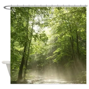 

Spring Forest Mist - Decorative Fabric Shower Curtain ()