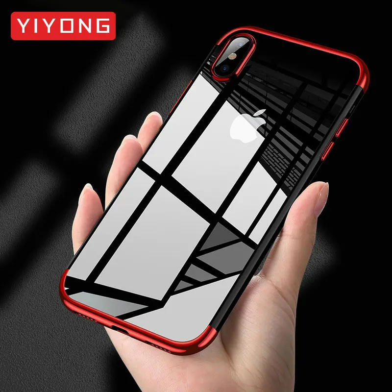 YIYONG Ultra-Slim For iPhone X XS Max TPU Soft Case Cover Apple XR 6 6S Coque Silicone 7 8 Plus Phone |