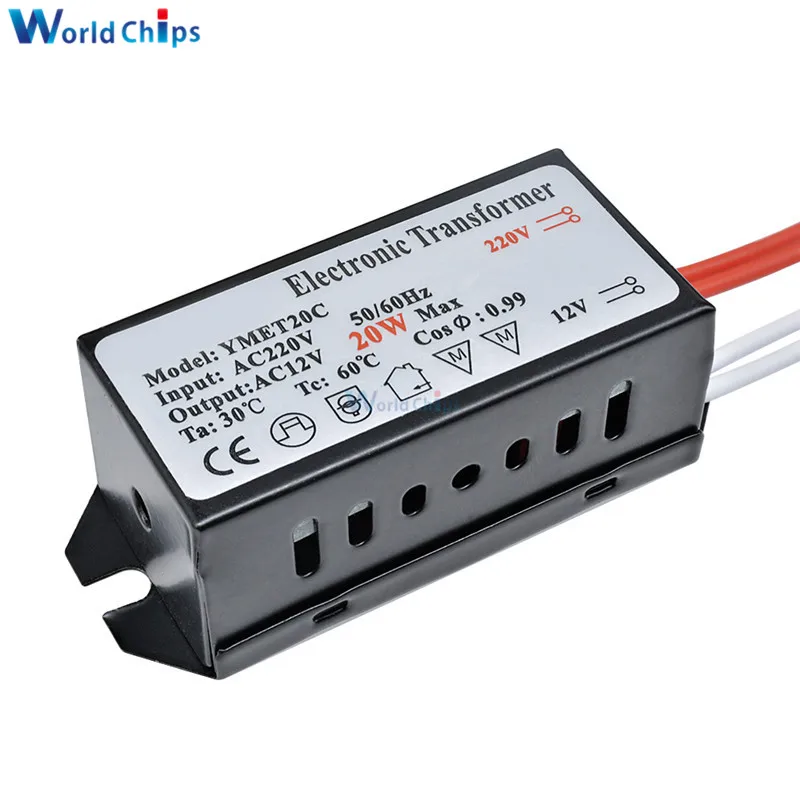 dun japon afwijzing Ac 220v To 12v 20-50w Led Lighting Transformator Halogen Lamp Electronic  Converter Voltage Transformer Led Driver Power Supply - Integrated Circuits  - AliExpress