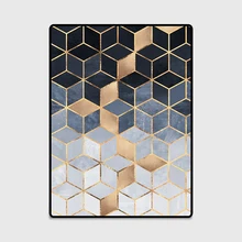 Модный нескользящий коврик для двери/кухни, коврик для гостиной, спальни, прикроватной кровати, декоративный ковер, скандинавский темно-синий золотой бриллиант