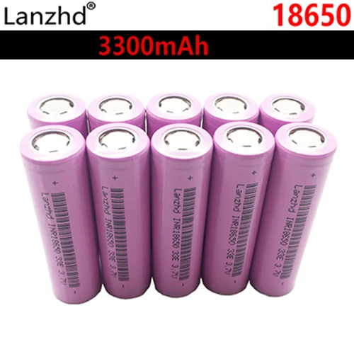 10 шт. литиевые 18650 аккумуляторные батареи Li ion INR18650 33E 3300 мАч 30A разряда для электронной сигареты 18650 VTC - Цвет: 10PCS 3300mAh 18650