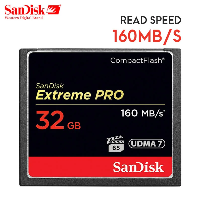 Sandisk Extreme Pro CF карт 64 Гб оперативной памяти, 32 Гб встроенной памяти, 128 Гб карта памяти Compactflash до 160 МБ/с. читать Скорость для цифровой камеры/DSLR