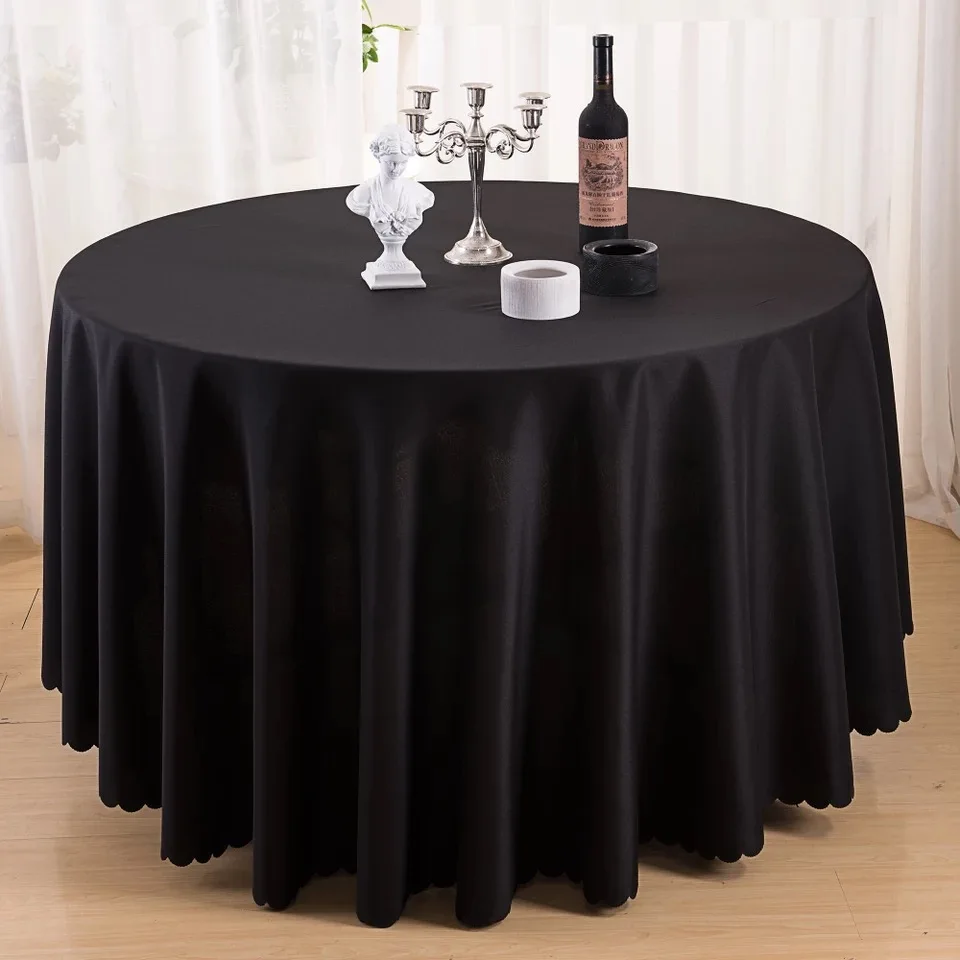 

3MTR x10pcs Tablecloth Table Cover Cloth Polyester Banquet Wedding Party White Black Ivory Free shipping by express