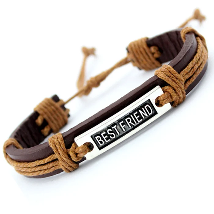 

Best Friends Dog Bones Paw Fish Turtle Tortoise Scissors Skull Crown Arrow Dragon Charm Leather Bracelets Women Men Jewelry