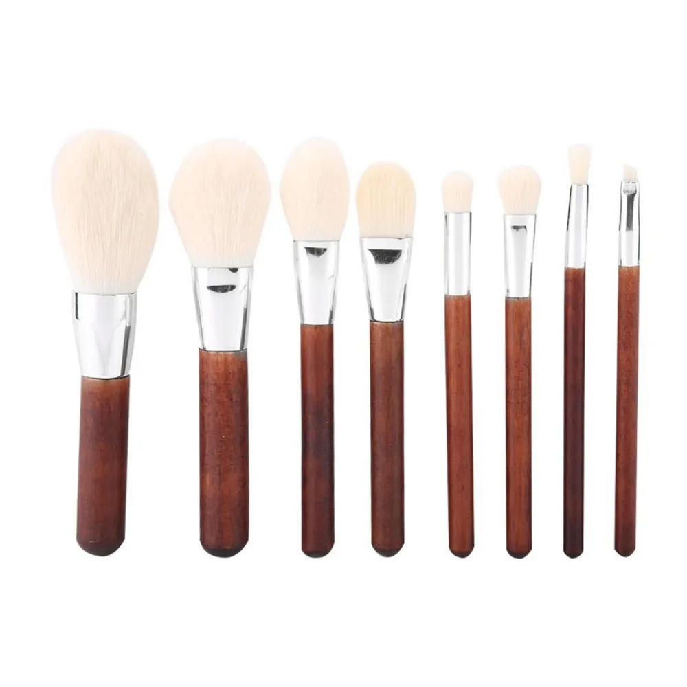 

8 Pcs Beauty Makeup Tools Imitation Mahogany Imitation Wool Makeup Brush Set Foundation Powder Eyeliner Eyelash Lip Make U