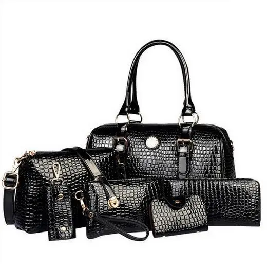 2017 High quality patent Leather Crocodile Pattern Women font b Handbag b font Crossbody bag Shoulder
