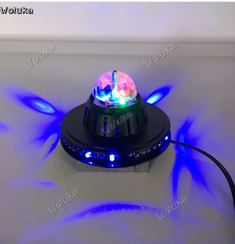 LED маленький Солнечный НЛО магический шар par лампа самоходный мотор вращающийся