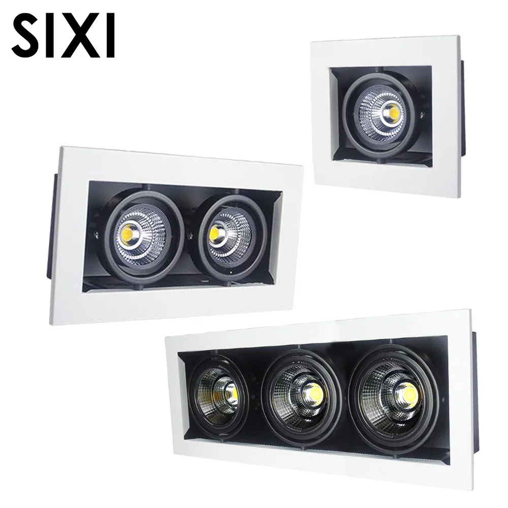 

Cob led daring lamp 5W 10W 12W 18W embedded ceiling double eye peas spotlight three headlight anti-glare grille spotlight