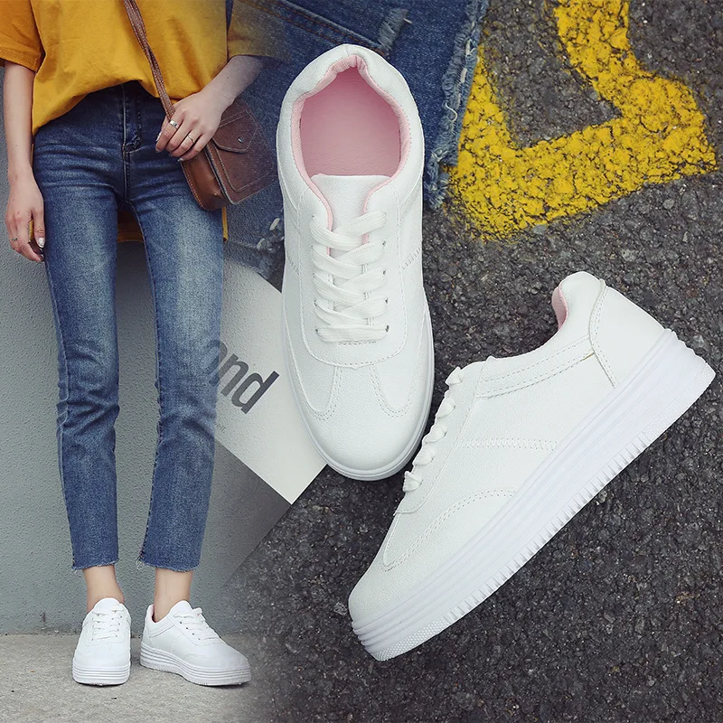 الصيف الأبيض رياضية أحذية امرأة حذاء خفيف منصة zapatillas موهير ارتفاع زيادة السيدات تنفس جولة اصبع القدم