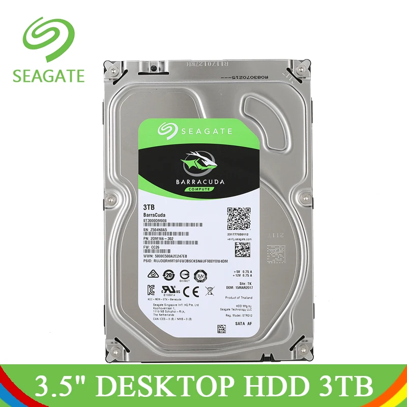 Seagate 3 ТБ Desktop HDD внутренний жесткий диск Оригинал 5 'ɳ 7200 об./мин. SATA 6 ГБ/сек. для