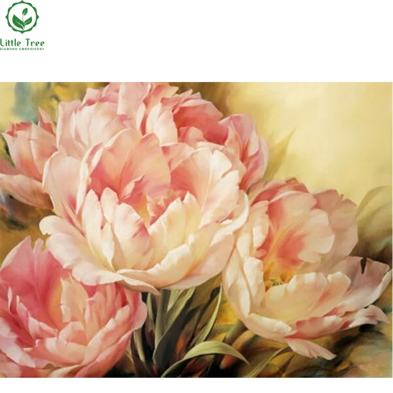 

Pink Tulip Diamond Painting Full Square Diamond Embroidery Sets Unfinished DIY Needlework Flower Series Painting Home Decor