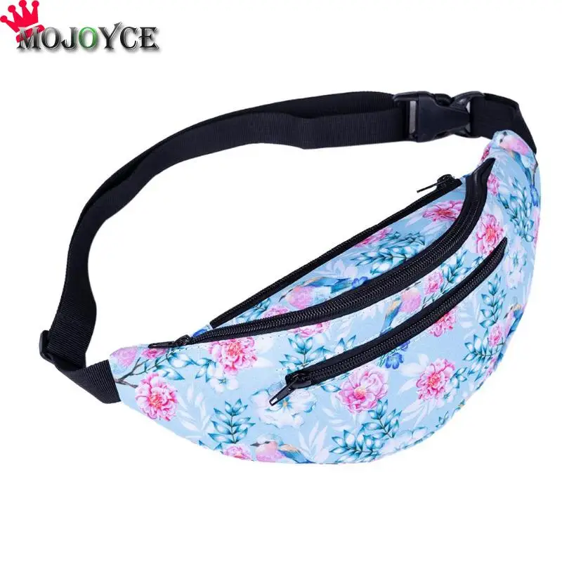Women Hobos Sling Shoulder Belt Bag 3D Floral Print Waist Packs Fanny