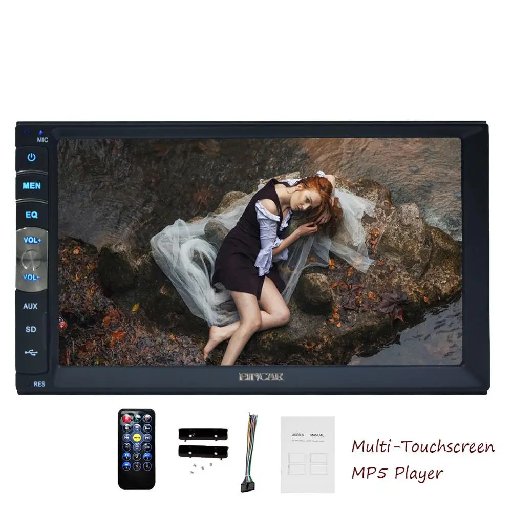 New Brand Upgarde Version 7 Inch Capacitive Touch Screen Audio (Mirror Link for GPS Android Phone) Double 2 Din Bluetooth Car Stereo In Dash Video Auto radio Without DVD Player+Rear View Camera