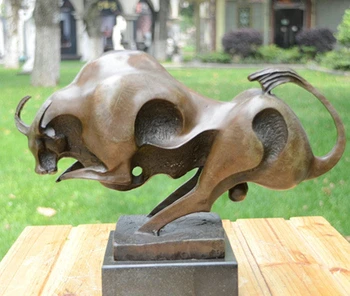 

Art Deco Sculpture Abstract Bull Cattle Bronze Statue