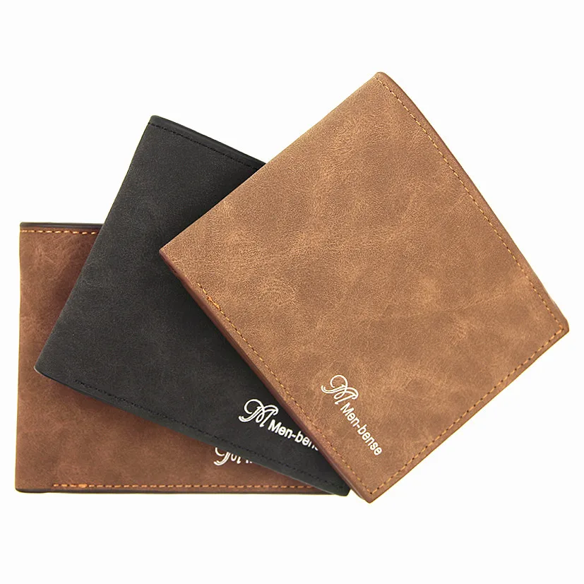 Top 2018 Vintage Men Leather Brand Luxury Wallet Short Slim Male Purses Money Clip Credit Card Dollar Price fashion 112