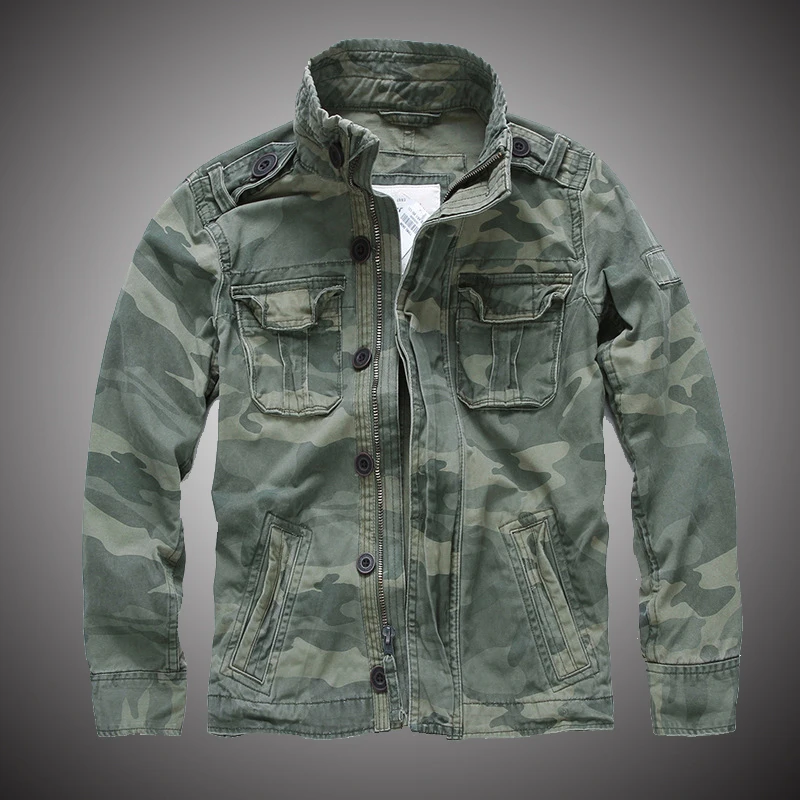 

Camouflage Jacket Men Cargo Coat Mens Military Biker Jacket Hip Hop Casual 2018 Fashion Spring Fall Camo Jackets for Men S193