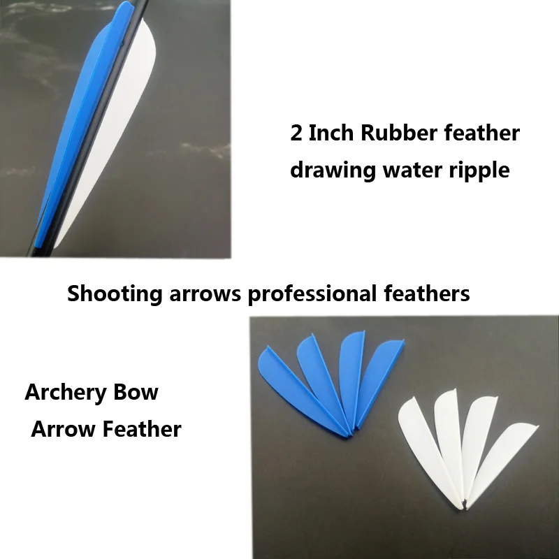 

60 Pcs Right Wing Archery Arrow Feather 2 Colors 2 Inch Use On The Shooting Arrow High Quality Rubber Feather